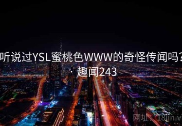听说过YSL蜜桃色WWW的奇怪传闻吗？ · 趣闻243