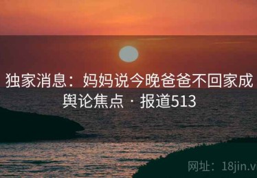 独家消息：妈妈说今晚爸爸不回家成舆论焦点 · 报道513