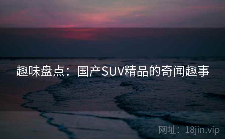 趣味盘点：国产SUV精品的奇闻趣事